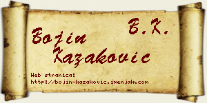 Bojin Kazaković vizit kartica